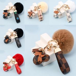 Cartoon Mouse Designer Printing Keychain Wallet Keyring Purse Tassel Car Chain Charm Bucket Bag Flower Mini Coin Holder Keychains Bag Trinket Gifts Accessories