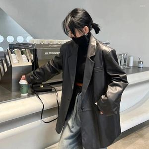 Women's Leather 2023 Autumn/Winter Fashion Loose Mid Length Sheepskin Suit Coat Made Of European Genuine