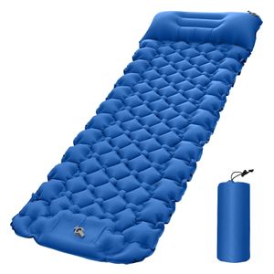 Outdoor-Pads 1 Person im Freien für Reisen, selbstaufblasende Isomatte, Fußpumpe mit Kissen, wasserdichte Schlafmatte, aufblasbare Isomatte 231018