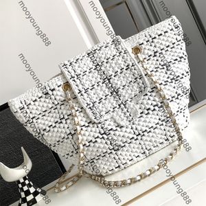 12A Atualização Espelho Qualidade Designers Raffia Efeito Trançado Saco de Compras Mulheres Verão Praia Tote Bags Luxurys Tweed Bolsas Preto Bolsa Branco Hobo Bolsa de Ombro