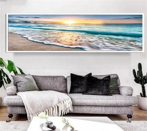 5d DIY Square Round Diamond Målning stor storlek Seascape Beach Wave Sunrise Over Sea Art Set Mosaic Diamond Brodery AS29427902