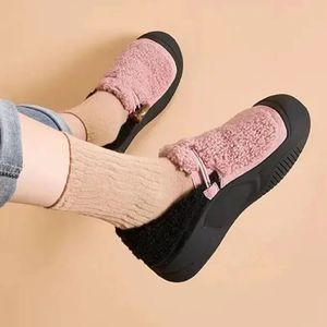 Klädskor loafers kvinnor plattform päls lägenheter varma avslappnade stövlar vinter 2024 mode kort plysch bomull promenad mujer zapatos 231019