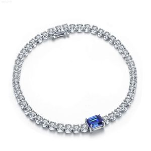 Elegant 9k white gold jewelry lab grown sapphire emerald cut moissanite tennis bracelet and bangles for women