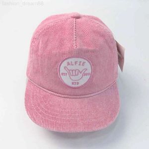 Modemärke anpassad baseball snapback vår höst baby rosa corduroy hatt