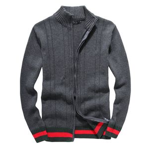 Venda Quente Suéter masculino de inverno com zíper grosso, gola alta, pulôver quente de qualidade, designer de malha fina, tricô, jumpers casuais, moletom de algodão com zíper, tamanho asiático M-XXL