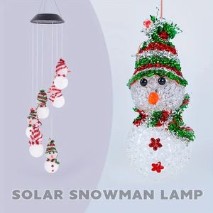 1 Packung Weihnachts-Schneemann-Solar-Windspiele, hängende Weihnachtsdekorationen für den Außenbereich für Zuhause, Garten, Hof, Weihnachtsgeschenk