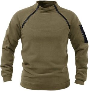 Stand Collar men's sweater spring loose solid color outdoor warm breathable tactical men's jacket PF