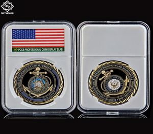 メタルクラフトUSNAVYエンブレムコアバリューアンティーク銅メッテ化中空コインメダル勇気コミットメントコインWPCCB Box7998107