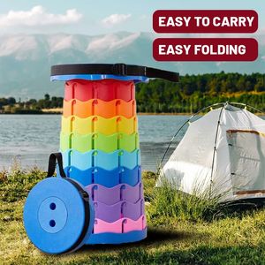 Camp Furniture Outdoor Tragbarer Plastikklapperzieher Strand für Campingreisen Fischerei Wanderstuhl Leicht ausziehbar 231018