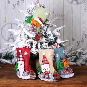 クリスマスの装飾新年クリスマスストッキング袋クリスマスギフトキャンディバッグノエルクリスマスデコレーションホームナタールナビダッドソッククリスマスツリー装飾x1019