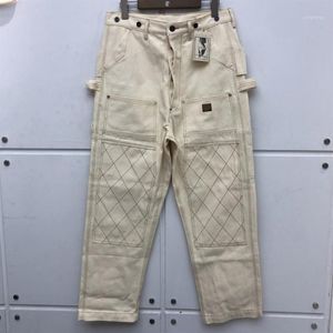 Pantaloni cargo KAPITAL multitasche in tela tessuto pesante Uomo Donna Pantaloni multilinea Nero Albicocca Uomo200v