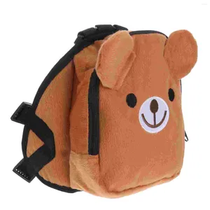 Dog Carrier Pet Bear Animal Backpack Stuffed Small Plush - Size S (brown)