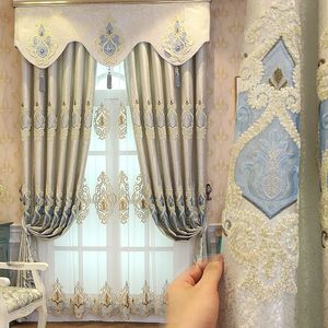 生きているダイニングルームのためのカーテンカーテン豪華ヨーロッパのヴィラ刺繍新鮮なエレガントロマンチックなジャクードシンプル窓231018のためのカーテンカーテン