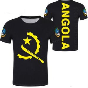 Angola t shirt skräddarsydd namn nummer vit svart flagga grå sedan diy t-shirt tryck portugisisk text ord angolan kläder2450