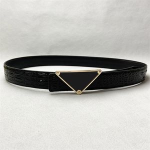 Designer P Men Belts Triangle Buckle Leather Belt Luxury Leash 4 Colors Girth 3,4 cm Bredd Fashion Märke Midjeband Populära bälte Ceintures