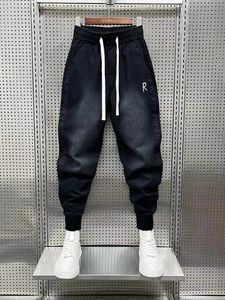 Herrtröjor tröjor harem jeans japanska harjuku lyx varumärke baggy hip hop streetwear i svarta koreanska street byxor 231018