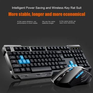 Teclado Mouse Combos Multimídia à prova d'água 2.4 GHz sem fio para jogos USB Mous sem fio NK Shopping 231019