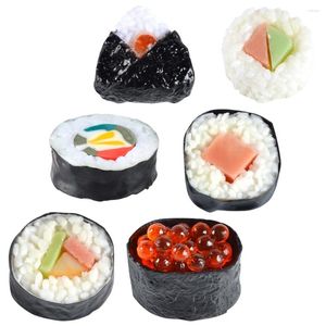 Party Decoration 6pcs Fake Sushi Model Simulation Rice Roll Artificial Food Po Props