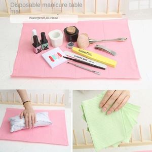 Kits de arte de unhas 20pcs tapete de mão descartável manicure guardanapo toalha de mesa almofadas de almofada suporte de papel de fiapos