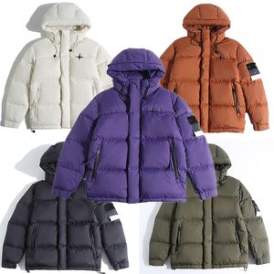 Roupas de grife Top Quality Stone Mens Jacket Womens Coats White Duck Down Jackets com emblema Winter Outwear Parka Oversized