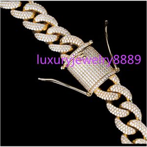 Ins hot Sell 5A Full CZ Men Bracelet Jewelry Cuban Link Chain 14K Gold Plated 925 Sterling Silver Iced out Bracelet