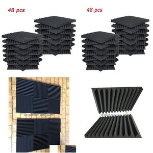 Inne materiały budowlane 48 PCS Panele akustyczne Studio SoundProofing Foam Wedge 1Quot x 12quot 12quot7578489 Drop dostawa ogród domowy dhnl7