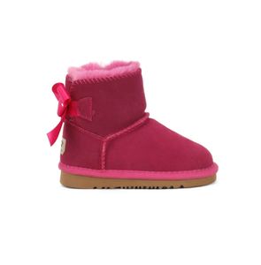 Barn barn tasman ii tofflor tazz baby skor kastanj päls glider fårskinn skjuvande klassisk ultra mini boot vinter mules slip-on ull liten big90