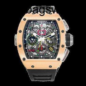 Richardmill Watch Automatic Mechanical Watches Richar Miller RM1102 MENS 18K ROSE GOLD Kalender Time Month Double Zone Famous Luxury Full Set FRJ