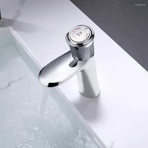 Bathroom Sink Faucets Basin Faucet And Cold Mixer Chrome Gold Black Deck Mounted Brass Single Lever Key Button Rotation Tap