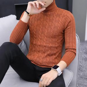 Maglioni da uomo Autunno Inverno Dolcevita per uomo Moda Slim Fit Caldo pullover di lavoro a maglia Mens Solid Coreano Pullover casual 231018