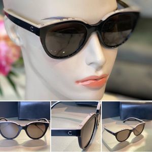 Óculos de sol de grife quentes para mulheres óculos retrô de luxo olho de gato uv400 5414 5417 lentes de proteção com molduras de letras óculos de sol borboleta preto bege
