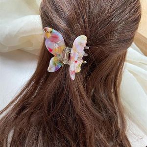 Hair Clips & Barrettes Korean Acrylic Butterfly Accessories For Women Colorful Fashion Metal Simple Gifts Whole180B
