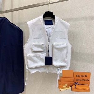 Herren Damen Westen Leder Windjacke Jacken Mode Prägung Weste für Damen Herren Stilvolle taktische Westen Klassisches Muster Outerwea228a