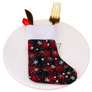 Decorações de natal inventário saco de talheres meias de natal festa suporte de prata decoração de mesa de natal saco de armazenamento de festa de prata x1019