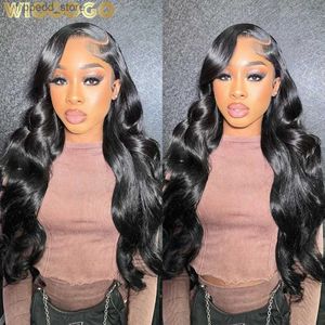 Perucas sintéticas Wiggogo 4X4 5X5 Hd Lace Encerramento Peruca 40 Polegada Onda Corporal Perucas de Cabelo Humano 13X6 Hd Lace Frontal Wig 13X4 Lace Front Perucas de Cabelo Humano Q231019