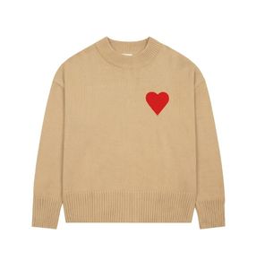 AMIS SOPS Designer Mężczyźni Koreańska moda Koreańska wzór okrągły Sweater Sweater szyi szyi bluzy kochanki AMIS Długie rękawy Mały czerwony H 8077