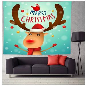 Tapestries Christmas Tapestry Wall Hanging Santa Claus Christmas Snowman Snow Scen Xmas Home Decoration Tapestry Christmas Tapisserie 231019