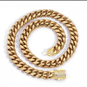 AU750 Echtgold Halskette 18K Gelbgold Curb Hip Pop Miami Kubanische Gliederkette Herren 14k 18k Gold