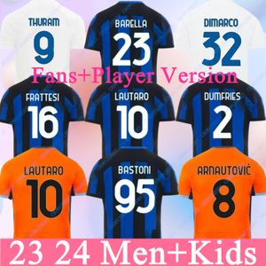 Lukaku Soccer Jerseys Barella Correa inters Milan Giroud إبراهيموفيتش لوتارو ميلانس ثيو براهيم 23 24 قميص كرة قدم 2023 2024 زي موحد مجموعات الأطفال