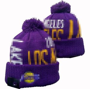 Los Angeles Beanies Lakers Beanie Kuzey Amerika Basketbol Takımı Yan Yama Kış Yün Spor Örgü Şapkas Kafaları A1