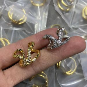 Fashionable New V Letter Carved Diamonds Rings Men's and Women's Couple Ring Designer Brand Luxurious Jewelry Supply Holiday Gifts With Box HLR1 --01