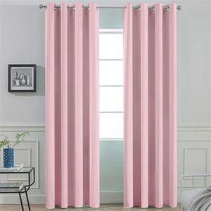 Curtain BILEEHOME Pink Beige Blackout Curtains for Bedroom Thermal Insulated Room Window Curtains for Living Room Finished Drapes Blinds 231019