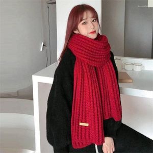 Scarves Korean Winter Women Colors Soft Knitting Wool Thermal Scarf Boys Girls Lovely Outdoor Thickened Japanese