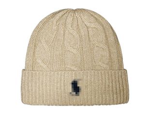 Höst- och vinter stickad hatt lyxig mössa mössa vinter män och kvinnor unisex broderad logotyp polo ull blandade hattar högkvalitativa utomhus varma brimlös S-3