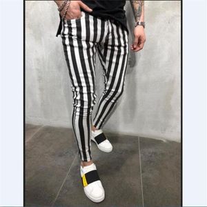 Joggers with Black White Stripes for Men Casual Pants Fiess Sportswear Pencil Bottoms Skinny Sweatpants Trousers261v