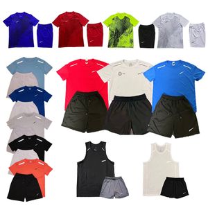 Tute da uomo Tuta tecnica Sweat Suit Camicie da ginnastica firmate Pantaloncini Tuta da fitness da donna in due pezzi N Stampa Abbigliamento sportivo traspirante e ad asciugatura rapida Taglia grande