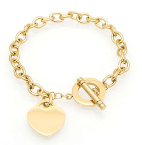 Bracciali donna in acciaio con lettera PLEASE RETURN TO Catene cuore oro argento OT Pulsera