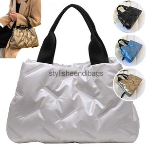 Shoulder Bags Autumn Winter Top-handle Bag Casual Down Cotton Handbag Soft Fashion Warm Large Capacity Color for Shoppingstylisheendibags