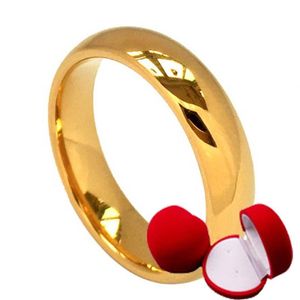 Glaze żółta obrączka dla mężczyzn Kobiety z pudełkiem 24K Gold Gold Plated Marry Bride Party Jewelry Akcesoria Męskie pierścienie 25z