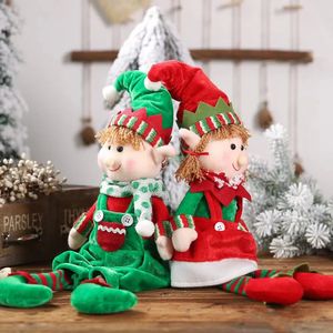 Decorações de Natal Pendurado Perna Elf Sentado Postura Boneca Elf Brinquedo Infantil Presente de Natal Shopping Decoração Enfeites de Natal Po Props 231019